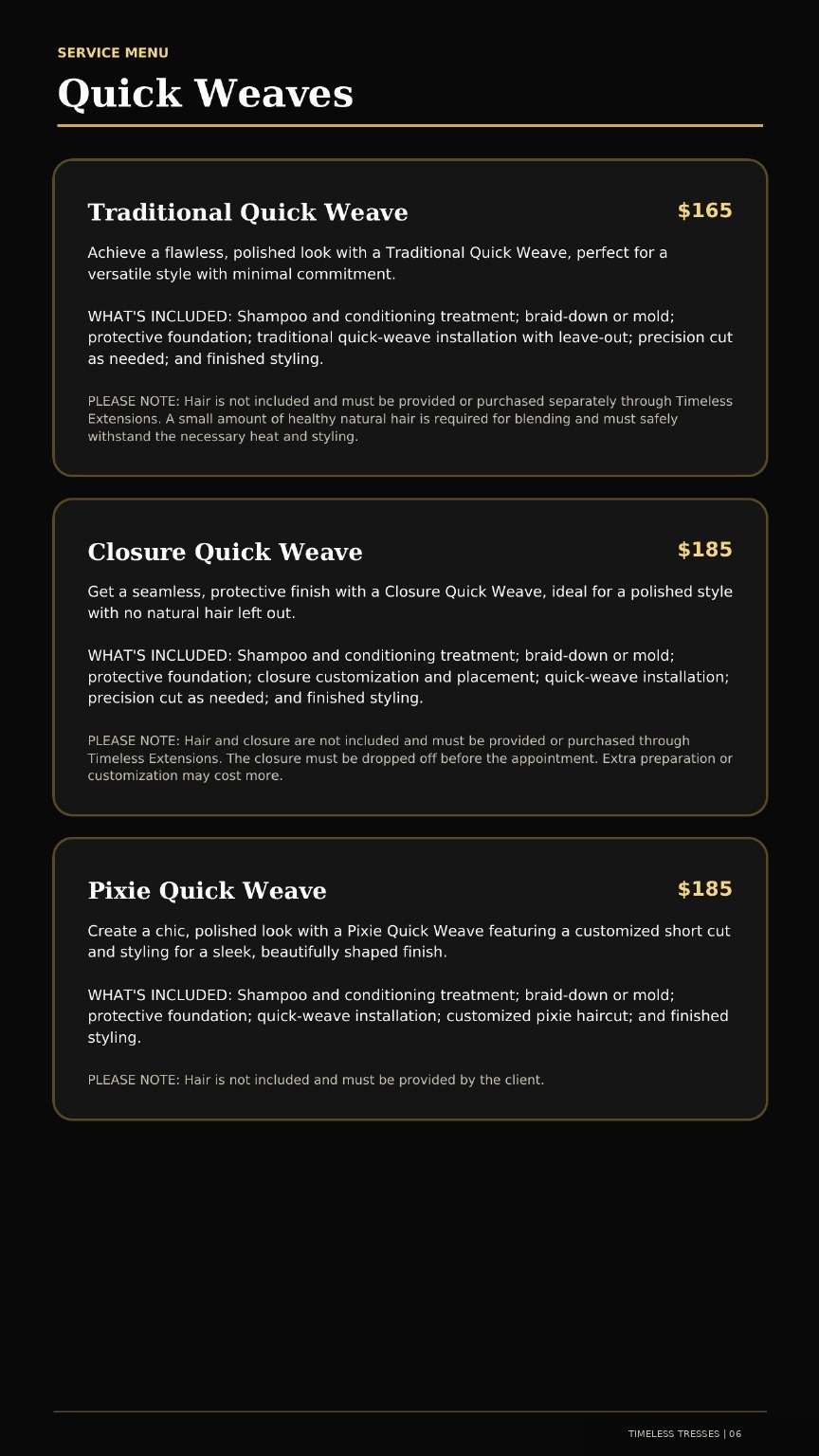 Timeless Tresses Signature Service Guide - page 6 of 12