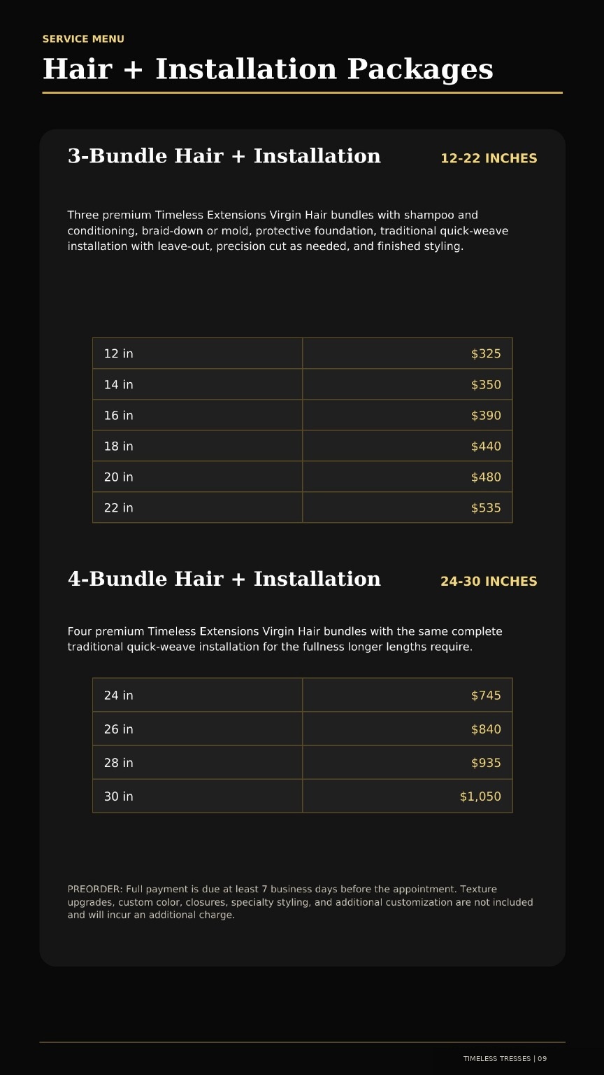 Timeless Tresses Signature Service Guide - page 9 of 12